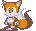 Tails the Fox facing to the left, occasionally looking at the user and then yawning.